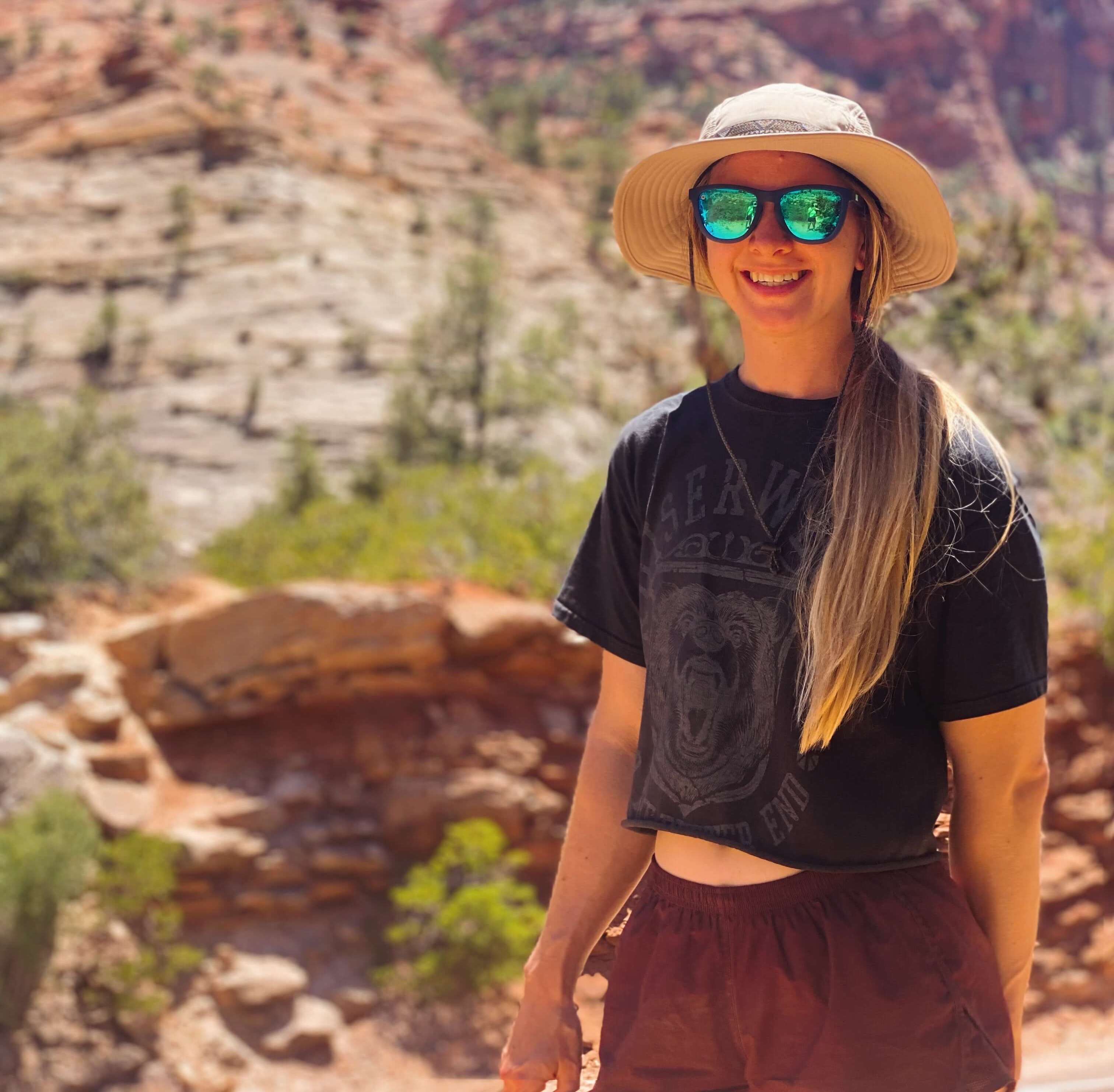 Amanda inside Zion National Park